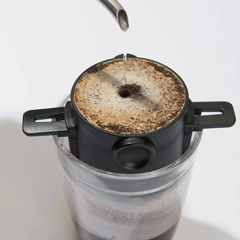 Reusable Coffee Filter 304 Stainless Steel Drip Coffee Tea Holder Funnel Baskets Portable Tea Infuser and Stand Coffee Dripper, Black color
Reusable Coffee Filter 304 Stainless Steel Drip Coffee Tea Holder Funnel Baskets Portable Tea Infuser and Stand Coffee Dripper, Black color