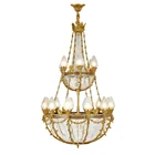 2020 design antique 2 layer pendant lamp brass copper light chandeliers