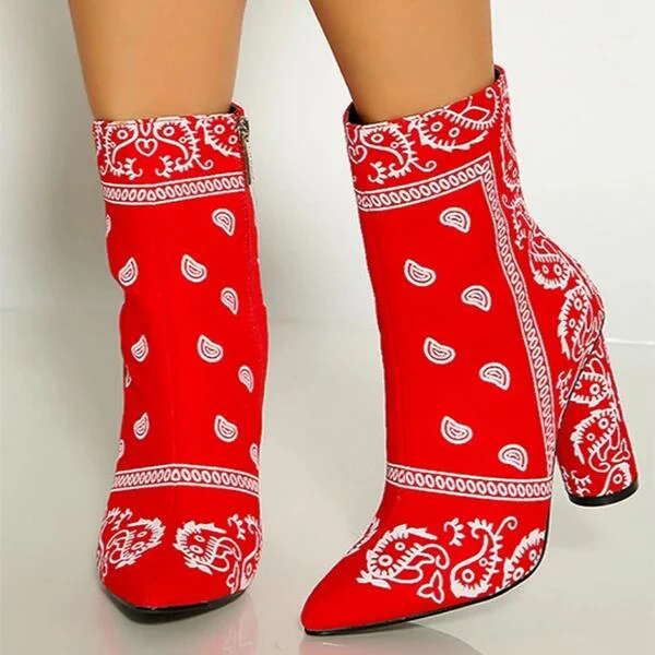 CS037 2021 autumn and winter boots women thick heel bandana print pointed snow boots, Picture
CS037 2021 autumn and winter boots women thick heel bandana print pointed snow boots, Picture