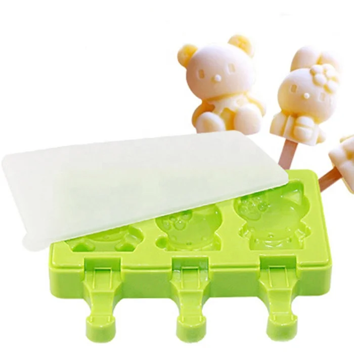 BPA Free High Quality Kitchen Cute DIY 3 Cavities Ice Cream Silicone Mold, White,green,pink,rose red
BPA Free High Quality Kitchen Cute DIY 3 Cavities Ice Cream Silicone Mold, White,green,pink,rose red