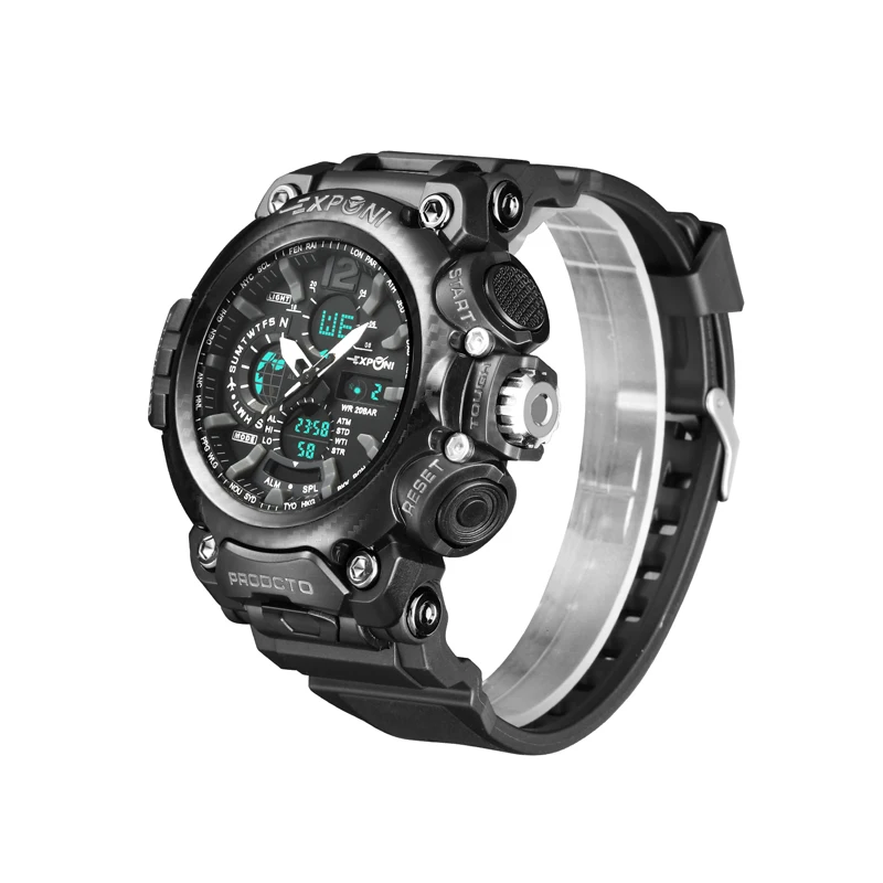 New Men's Analog Dual Time Sports Watch Luminous Waterproof 20ATM Digital Watch, Red,blue,black,gold 
New Men's Analog Dual Time Sports Watch Luminous Waterproof 20ATM Digital Watch, Red,blue,black,gold