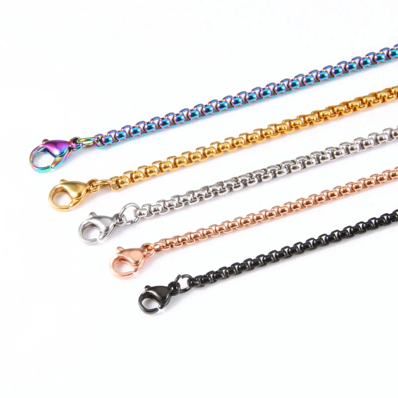 Jewelry Factory Wholesale 3mm Stainless Steel Square Pearl Chain Necklaces Titanium Steel Chain Necklace for Men Women
Jewelry Factory Wholesale 3mm Stainless Steel Square Pearl Chain Necklaces Titanium Steel Chain Necklace for Men Women