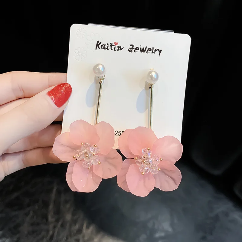 Flower 925 silver hoop alloy pearl earrings lady abstract Korean earrings pendant acrylic earrings, As pic
Flower 925 silver hoop alloy pearl earrings lady abstract Korean earrings pendant acrylic earrings, As pic