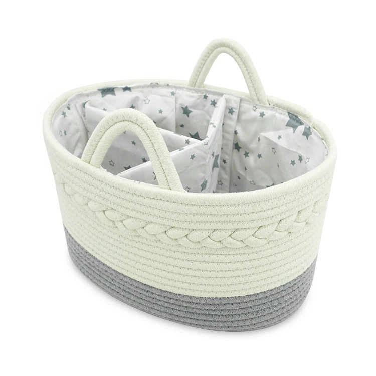 2021 Hot sale organizer nursery bags baby diaper caddy with handle, White&grey or customized
2021 Hot sale organizer nursery bags baby diaper caddy with handle, White&grey or customized