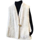Raw Fur Mink Newest 100% Natural Women Mink Knitted Waistcoat Mink Fur Vest
