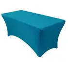 Blue Color Table Cloth Rectangular Polyester Spandex Table Cloth Covers For Wedding Round Table Cloth