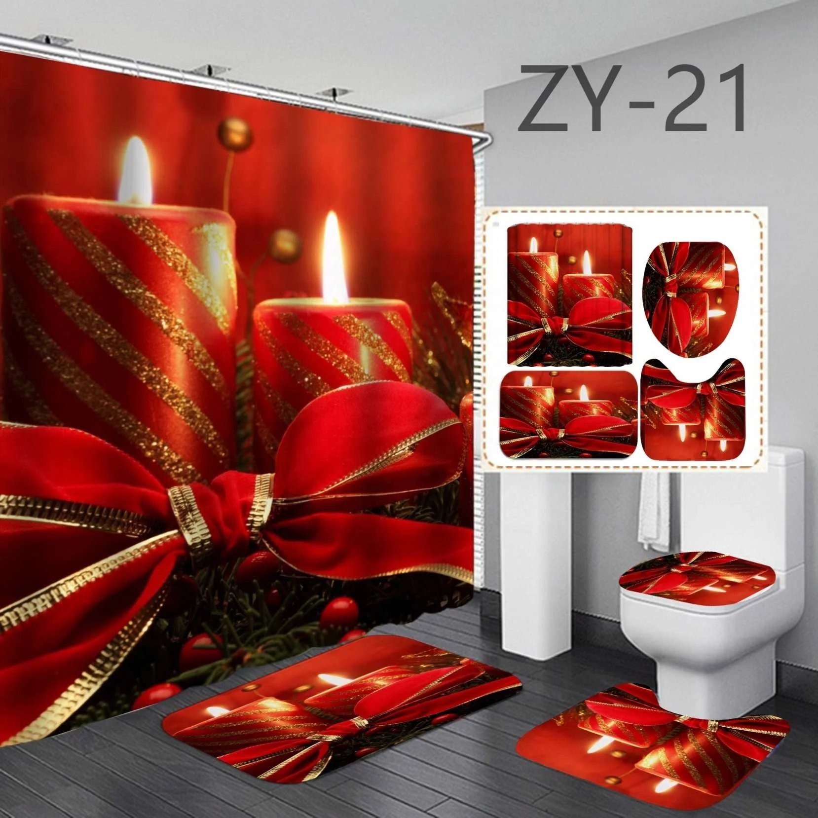 3D Printing Waterproof Polyester Bathroom Curtain Christmas Series Printing Shower Curtain, Picture
3D Printing Waterproof Polyester Bathroom Curtain Christmas Series Printing Shower Curtain, Picture