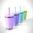 Hot products custom logo printing plastic straw cup TS-8900 450ml