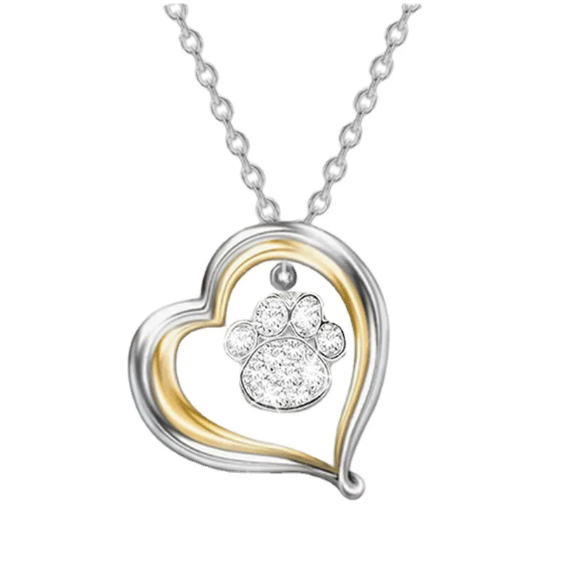 Lovely Simple Design Silver And Gold Plating Cat-pad Heart Charm Necklace For Mother's Day Gift
Lovely Simple Design Silver And Gold Plating Cat-pad Heart Charm Necklace For Mother's Day Gift