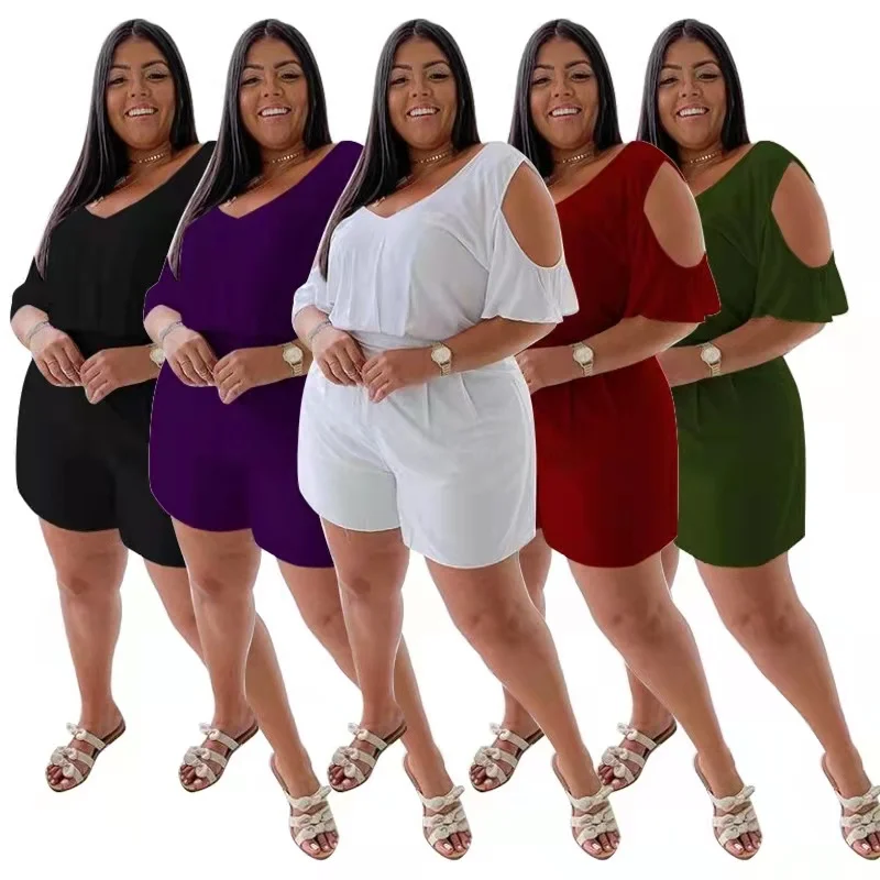 2021 new style solid color casual loose plus size homewear jumpsuit summer women's clothing Short jumpsuit
2021 new style solid color casual loose plus size homewear jumpsuit summer women's clothing Short jumpsuit