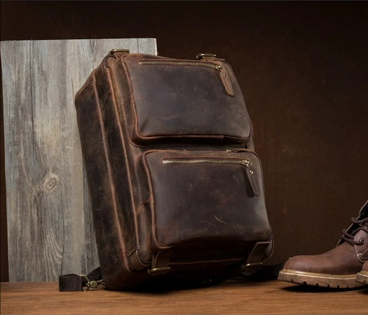 Retro backpack men's bag multifunctional travel leather backpack business tote bag three-purpose laptop briefcase, Customized
Retro backpack men's bag multifunctional travel leather backpack business tote bag three-purpose laptop briefcase, Customized