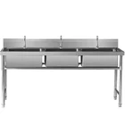 201/304 Stainless Steel sink Catering Kitchen Equipment Triple Bowl Sink