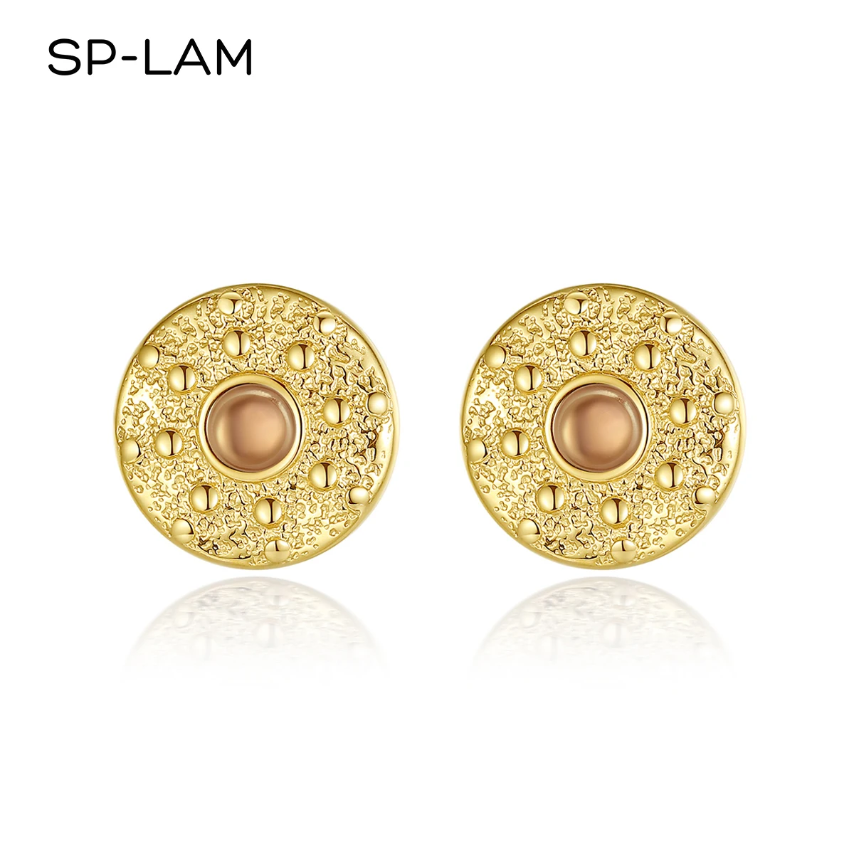 SP-LAM Big Round Traditional Earing Woman Stud Fashion Stainless Crystal Stone Pink Earring
SP-LAM Big Round Traditional Earing Woman Stud Fashion Stainless Crystal Stone Pink Earring