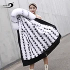 Super fashion street beat fur coat hip hop with real fox big fur collar womens fox fur parka