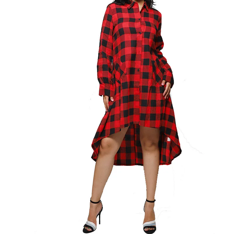 2020 Women Plaids Dress for Spring Autumn Winter Irregular Hem Casual Shirt Dress Single Breasted Plaids Dresses HF-116051, Picture shown
2020 Women Plaids Dress for Spring Autumn Winter Irregular Hem Casual Shirt Dress Single Breasted Plaids Dresses HF-116051, Picture shown