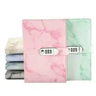 LL41101 LULAND A5 Vintage Hardcover Muti-color Marbling Leather Notebook With Lock