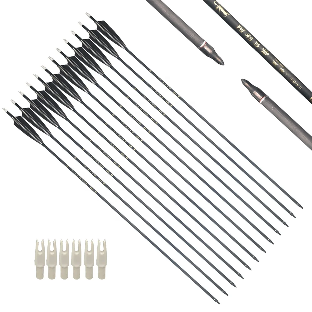 100% pure Carbon Arrows spine 300/400/500/600 Archery Hunting Arrows with Target filed tip
100% pure Carbon Arrows spine 300/400/500/600 Archery Hunting Arrows with Target filed tip
