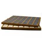 Jewelry Store Countertop Display Wooden Jewelry Storage Organizer 49 Compartment Ring Display Tray