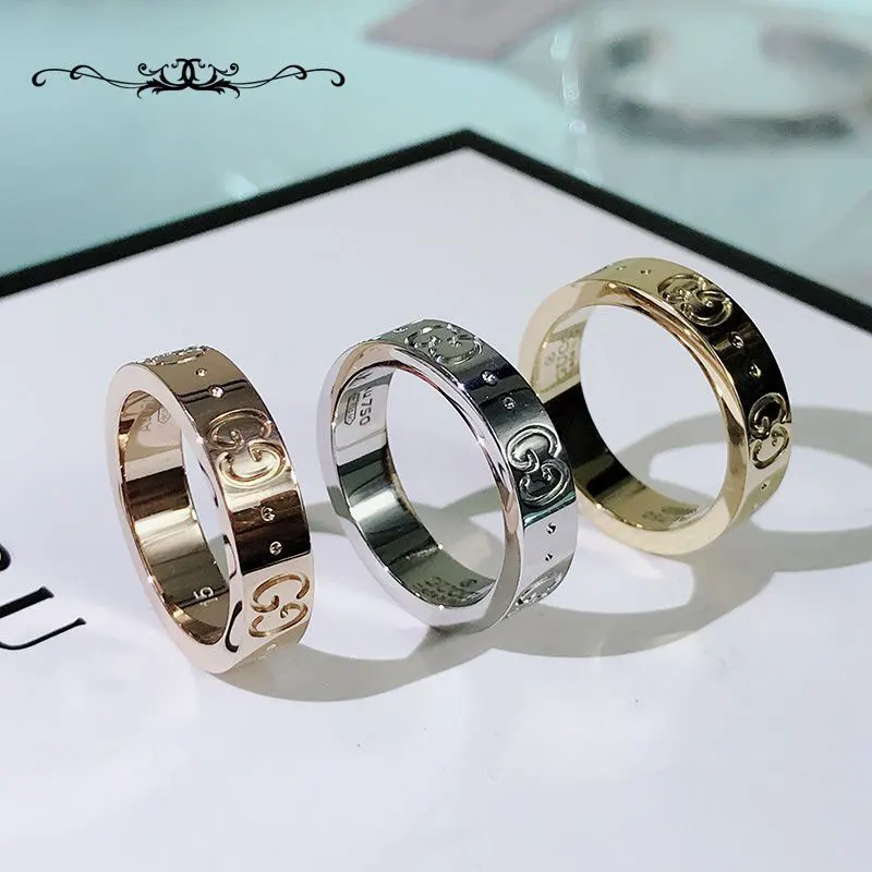 Classic Double G Letter Ring For Couple Original Factory Luxury Brand Stainless Steel 18K Gold Plated Jewelry Rings, Gold/platinum/rose gold
Classic Double G Letter Ring For Couple Original Factory Luxury Brand Stainless Steel 18K Gold Plated Jewelry Rings, Gold/platinum/rose gold