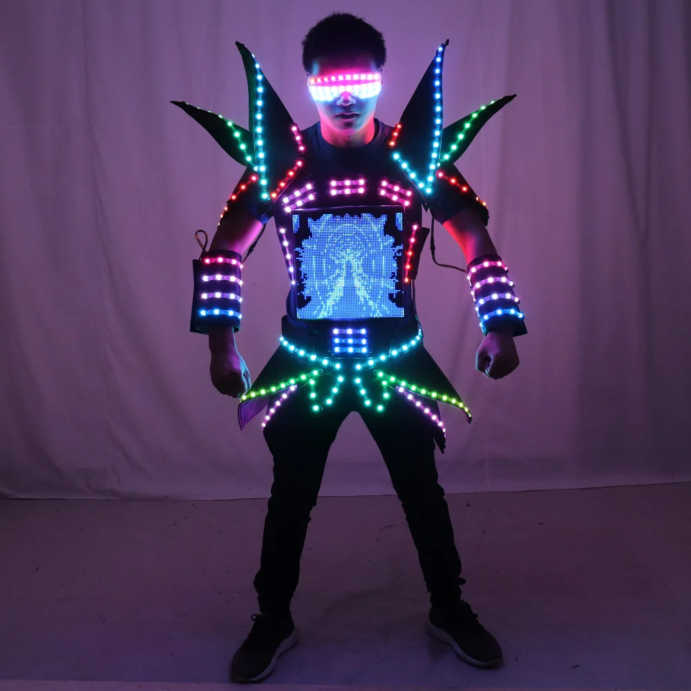 LED Robot Display Costumes Party Performance Wears Armor Suit Colorful Light Mirror Clothe Club Show Outfits Helmets Disco, Rgb
LED Robot Display Costumes Party Performance Wears Armor Suit Colorful Light Mirror Clothe Club Show Outfits Helmets Disco, Rgb