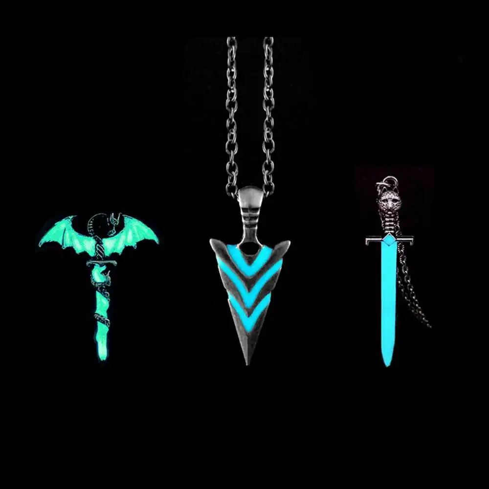 Luminous Glowing Arrow Pendant Necklace Knight Spear Necklace Glow In The Dark Pike Necklace for Women Men Halloween Gift, Fluorescence
Luminous Glowing Arrow Pendant Necklace Knight Spear Necklace Glow In The Dark Pike Necklace for Women Men Halloween Gift, Fluorescence