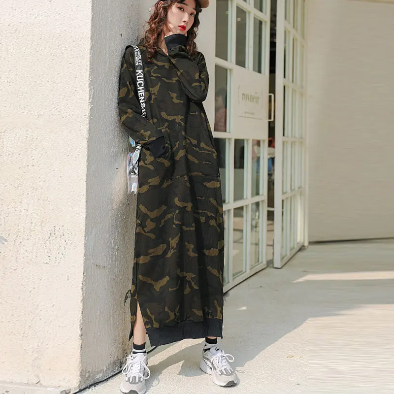 2020 Woman Casual Dresses Winter Warm Long Hooded Sweatshirt Thicken Fleece Hoodies Dress Ladies Maxi Camouflage Hoodie Dress, Navy
2020 Woman Casual Dresses Winter Warm Long Hooded Sweatshirt Thicken Fleece Hoodies Dress Ladies Maxi Camouflage Hoodie Dress, Navy