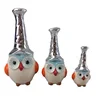 electroplate silver ceramic owl animal figurines gifts decorative