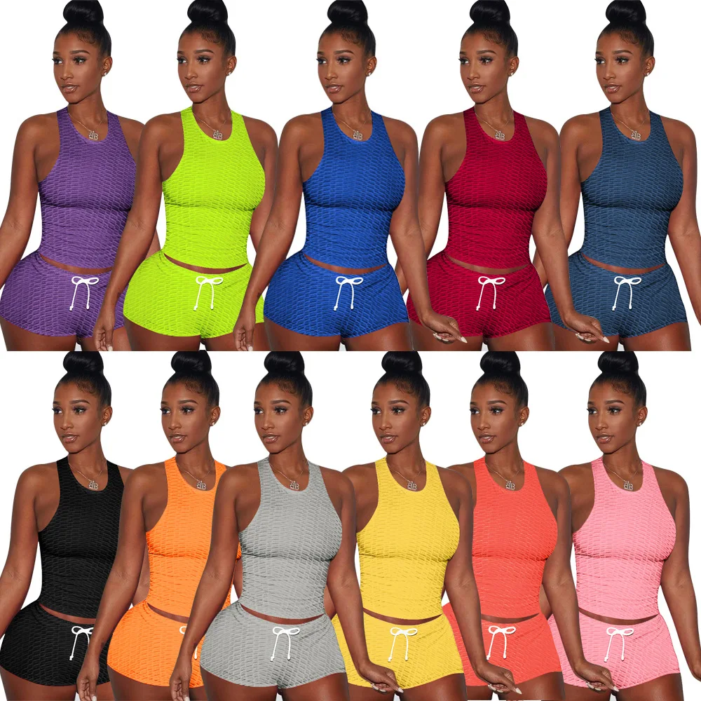 2021 Women Custom bubble scrunch butt shorts set fitness clothing two piece yoga short leggings set sets for women, Customized colors
2021 Women Custom bubble scrunch butt shorts set fitness clothing two piece yoga short leggings set sets for women, Customized colors