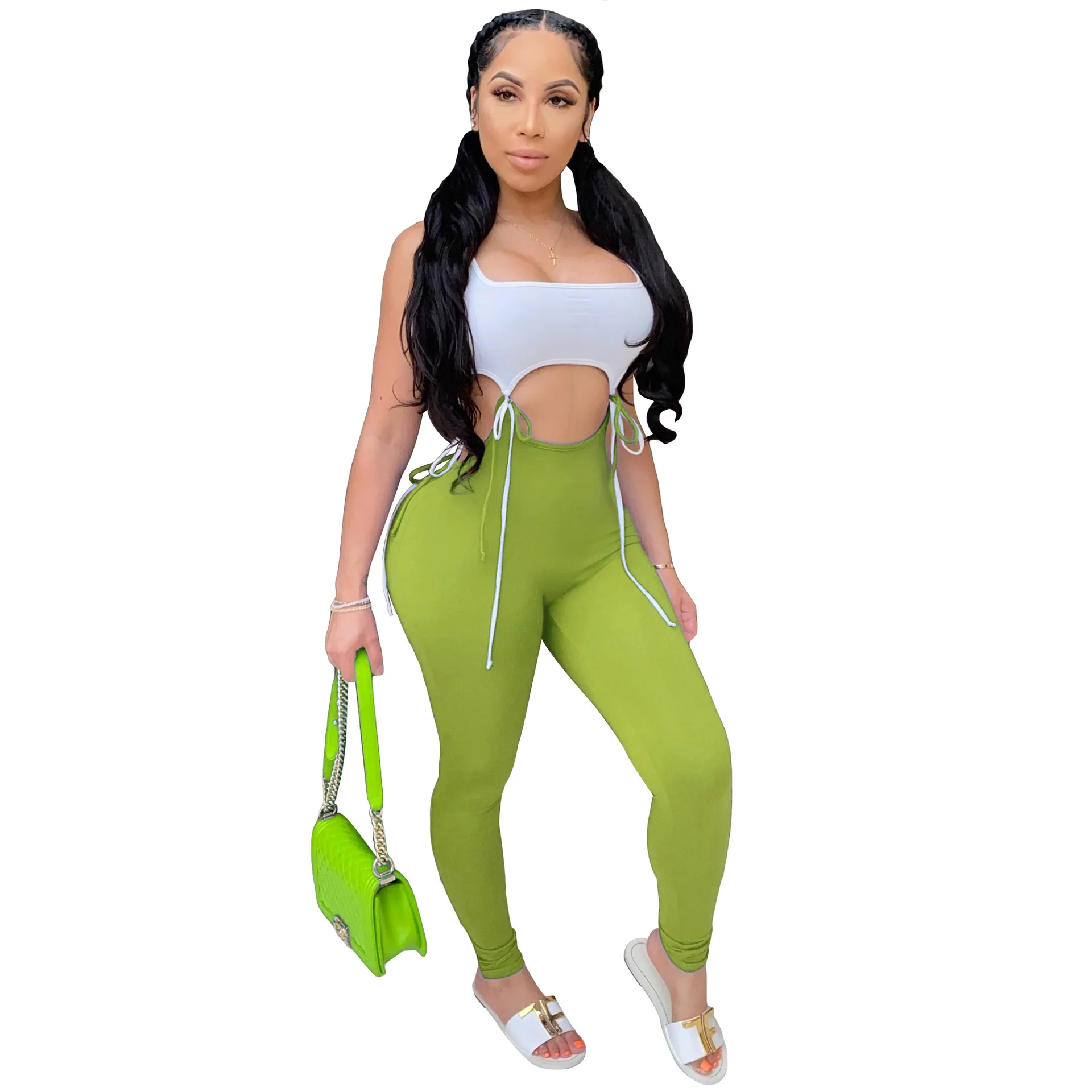 2021 Summer Patchwork Women Fashion Round Neck Bodycon Hollow Out Sexy Streetwear Stretchy Jumpsuits Clothing
2021 Summer Patchwork Women Fashion Round Neck Bodycon Hollow Out Sexy Streetwear Stretchy Jumpsuits Clothing