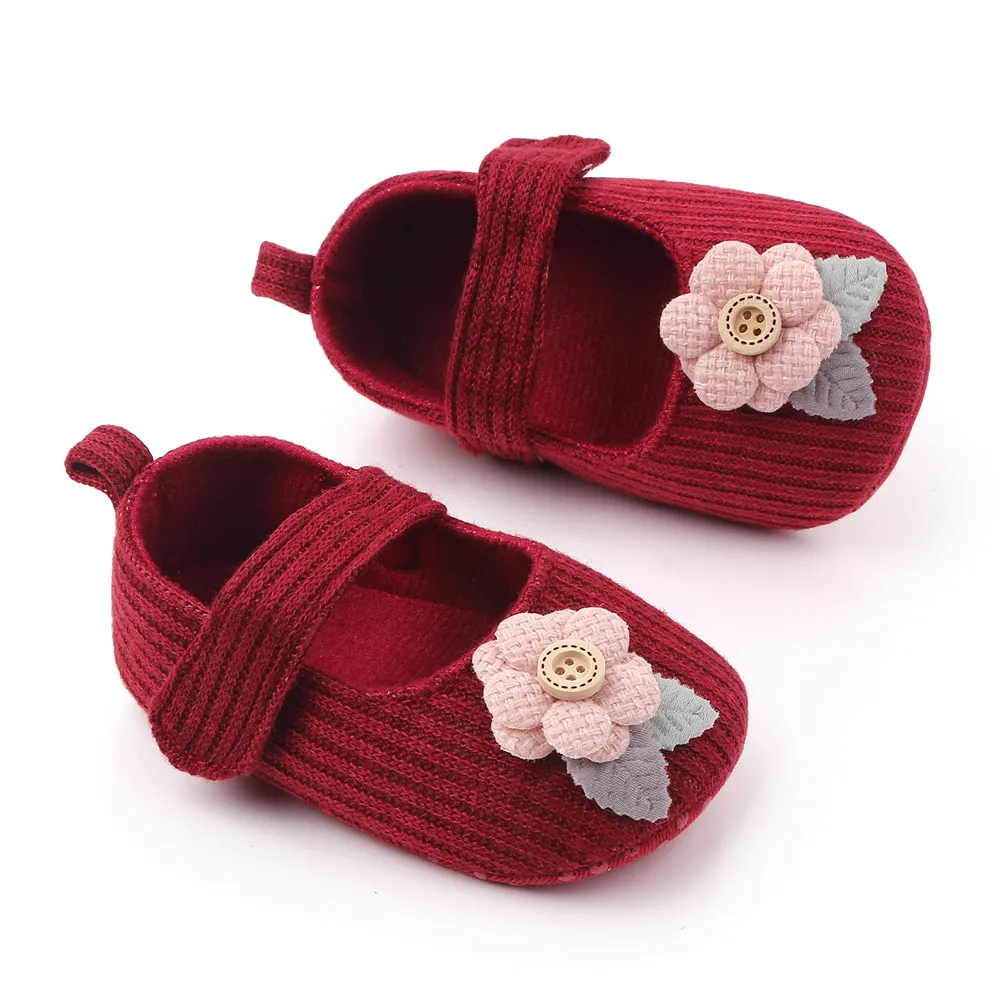 New Design Baby Shoes Girl Crochet Flower Soft Sole Infant Toddler Shoes Newborn Walking Shoes in Bulk 2025 factory