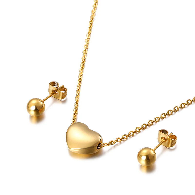 Kalen Fashion Set Stainless Steel Heart Pendant Necklace Bead Earrings Jewelry Gift Set Wholesale
Kalen Fashion Set Stainless Steel Heart Pendant Necklace Bead Earrings Jewelry Gift Set Wholesale