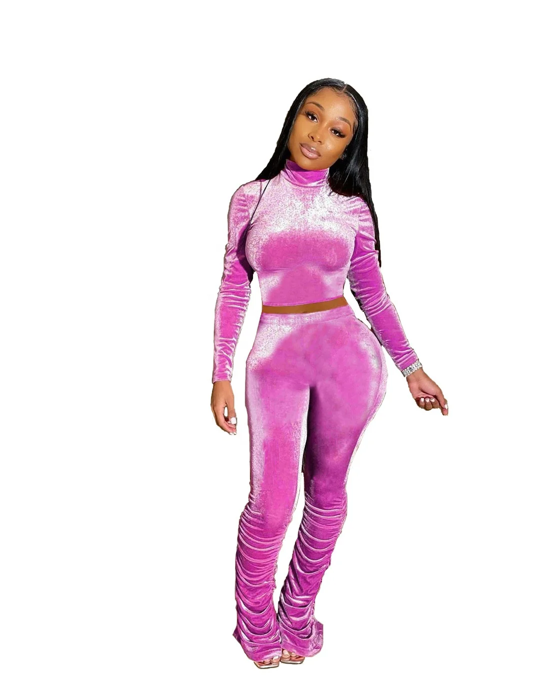 2021 New Fashion Solid Color Velvet Pleated Crop Top Pants Two Piece Set Sports Wear Sexy Bodycon Corduroy Tracksuits for Women
2021 New Fashion Solid Color Velvet Pleated Crop Top Pants Two Piece Set Sports Wear Sexy Bodycon Corduroy Tracksuits for Women