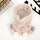 custom winter cheap child faux fur pompom scarf kids fake rex rabbit fur scarf