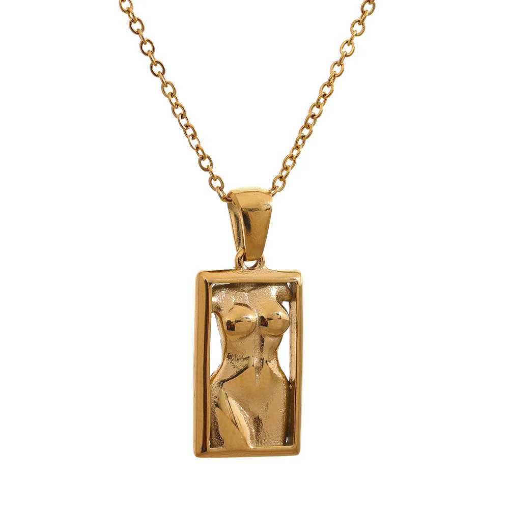 JINYOU 848 Statement Body Square Pendant Stainless Steel Statement Necklace Gold Color Texture Metal Personalized Jewelry
JINYOU 848 Statement Body Square Pendant Stainless Steel Statement Necklace Gold Color Texture Metal Personalized Jewelry