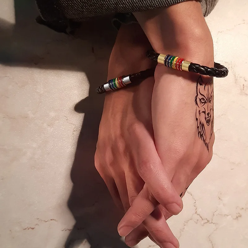 Yale Jewelry Stainless Steel Magnet Rainbow Handmade Braided Bracelet PU Leather Weave Jewelry
Yale Jewelry Stainless Steel Magnet Rainbow Handmade Braided Bracelet PU Leather Weave Jewelry