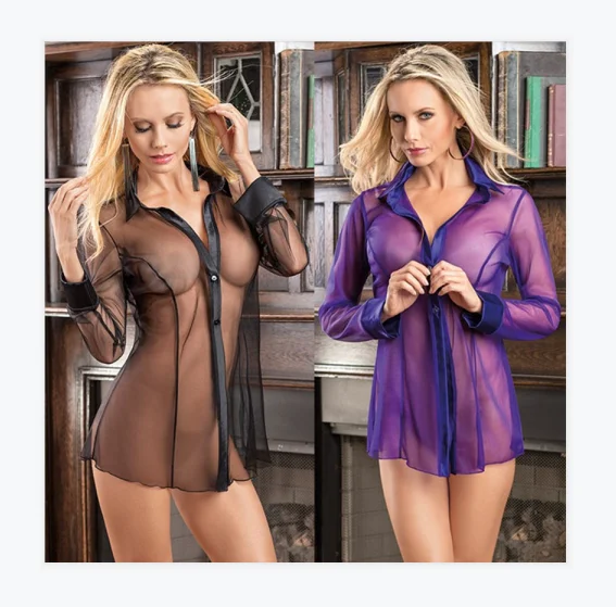 AYP0901mesh sleepwear women sexy see through night wear shirts dress black purple pajamas long sleeve clothing
AYP0901mesh sleepwear women sexy see through night wear shirts dress black purple pajamas long sleeve clothing