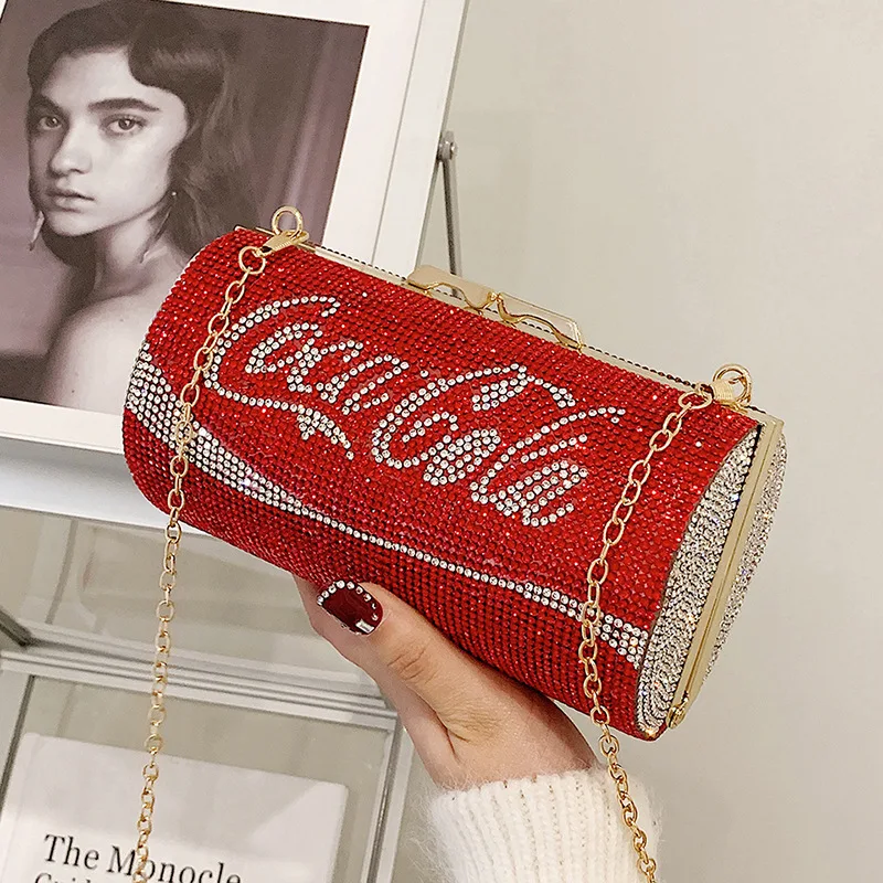 Coke Can Shape Designer Crystal Evening Bag Ladies Mini Clutch Luxury Chain Shoulder Crossbody Bags Party Diamonds Purse Handbag
Coke Can Shape Designer Crystal Evening Bag Ladies Mini Clutch Luxury Chain Shoulder Crossbody Bags Party Diamonds Purse Handbag