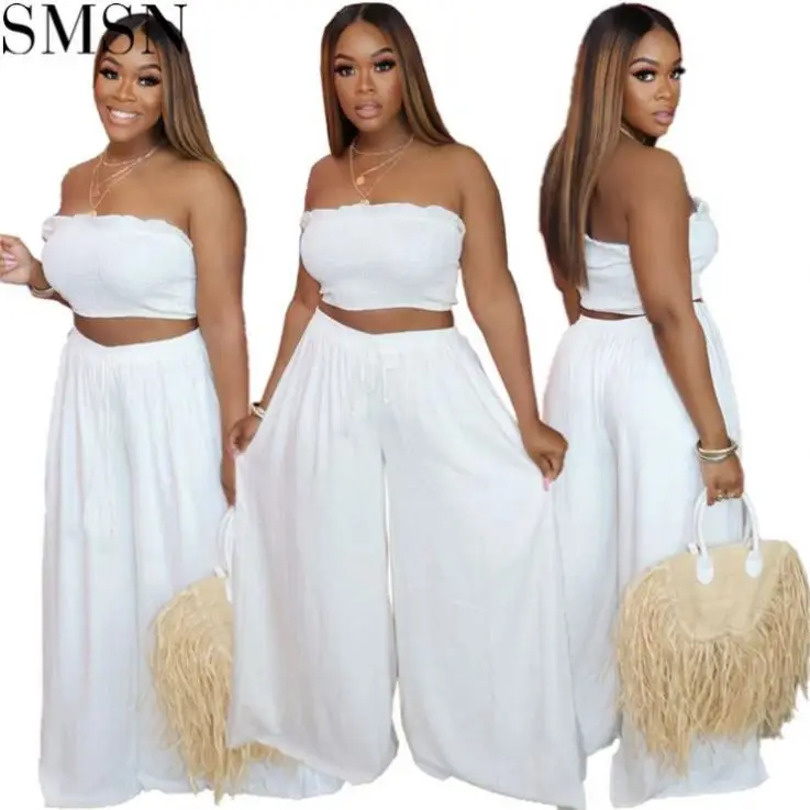 TINA Trendy 2021 White Sleeveless Casual Two Piece Wide Leg Pants Set Womens Pants Tube Top Set
TINA Trendy 2021 White Sleeveless Casual Two Piece Wide Leg Pants Set Womens Pants Tube Top Set