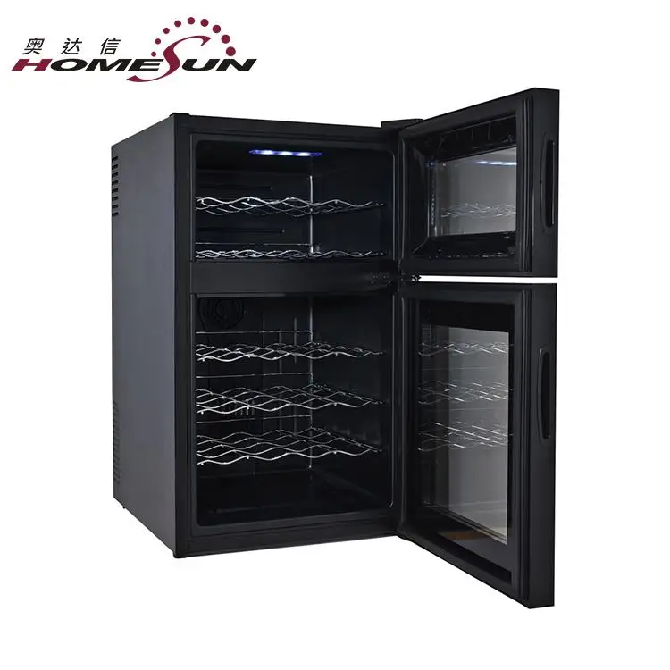 BCW-69DD hot sale high quality 24bottles double zone wine cooler with glass  door