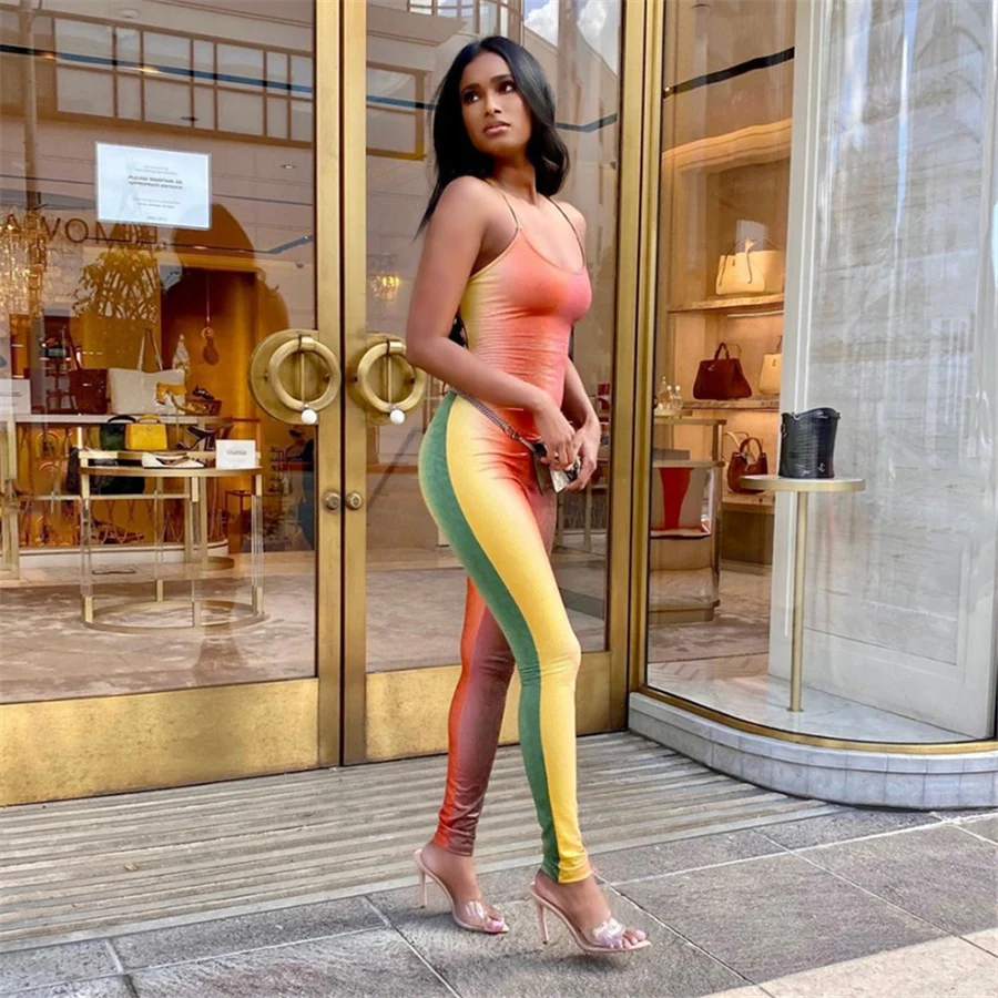 Kliou K21Q01595 Spaghetti Strap Print Back Lace Up Threaded Bodycon Jumpsuit Women Jumpsuit
Kliou K21Q01595 Spaghetti Strap Print Back Lace Up Threaded Bodycon Jumpsuit Women Jumpsuit