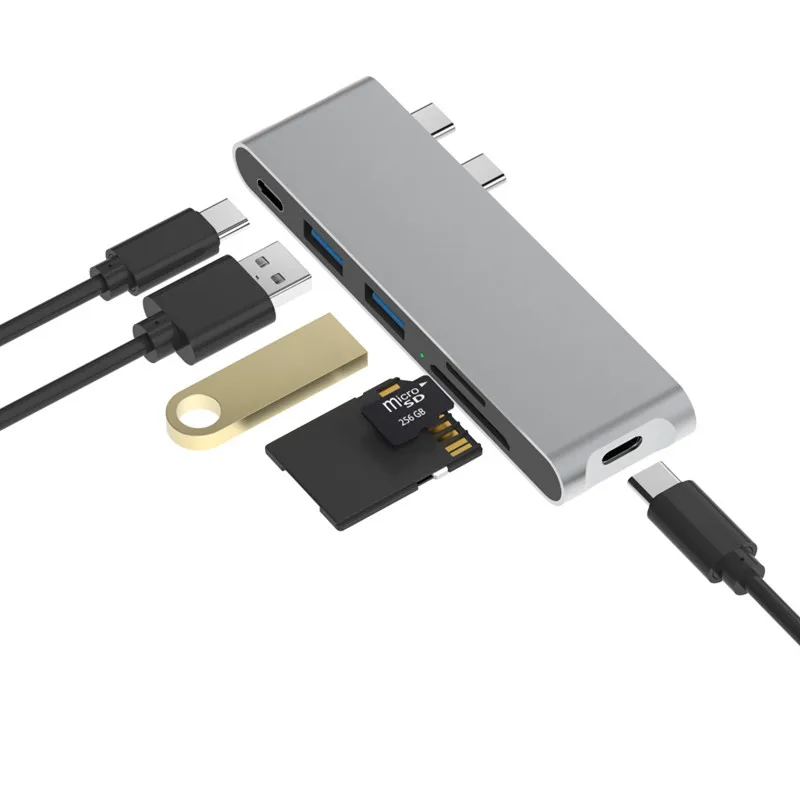 Colorii DC6 USB Hub for MacBook Type-C Dual Port Data Hub with Thunderbolt 3 USB 3.0 for MacBook, Macbook Pro, Macbook Air
Colorii DC6 USB Hub for MacBook Type-C Dual Port Data Hub with Thunderbolt 3 USB 3.0 for MacBook, Macbook Pro, Macbook Air
