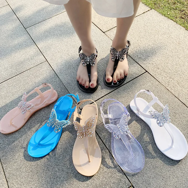 LX-077 Bling bling 3D butterfly cross strap pVC sandals for women summer flat slides crystal transparent flip flop cheap sandals
LX-077 Bling bling 3D butterfly cross strap pVC sandals for women summer flat slides crystal transparent flip flop cheap sandals