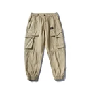 Men's Fashion Casual Cargo Pants 100% Cotton Khaki Trousers