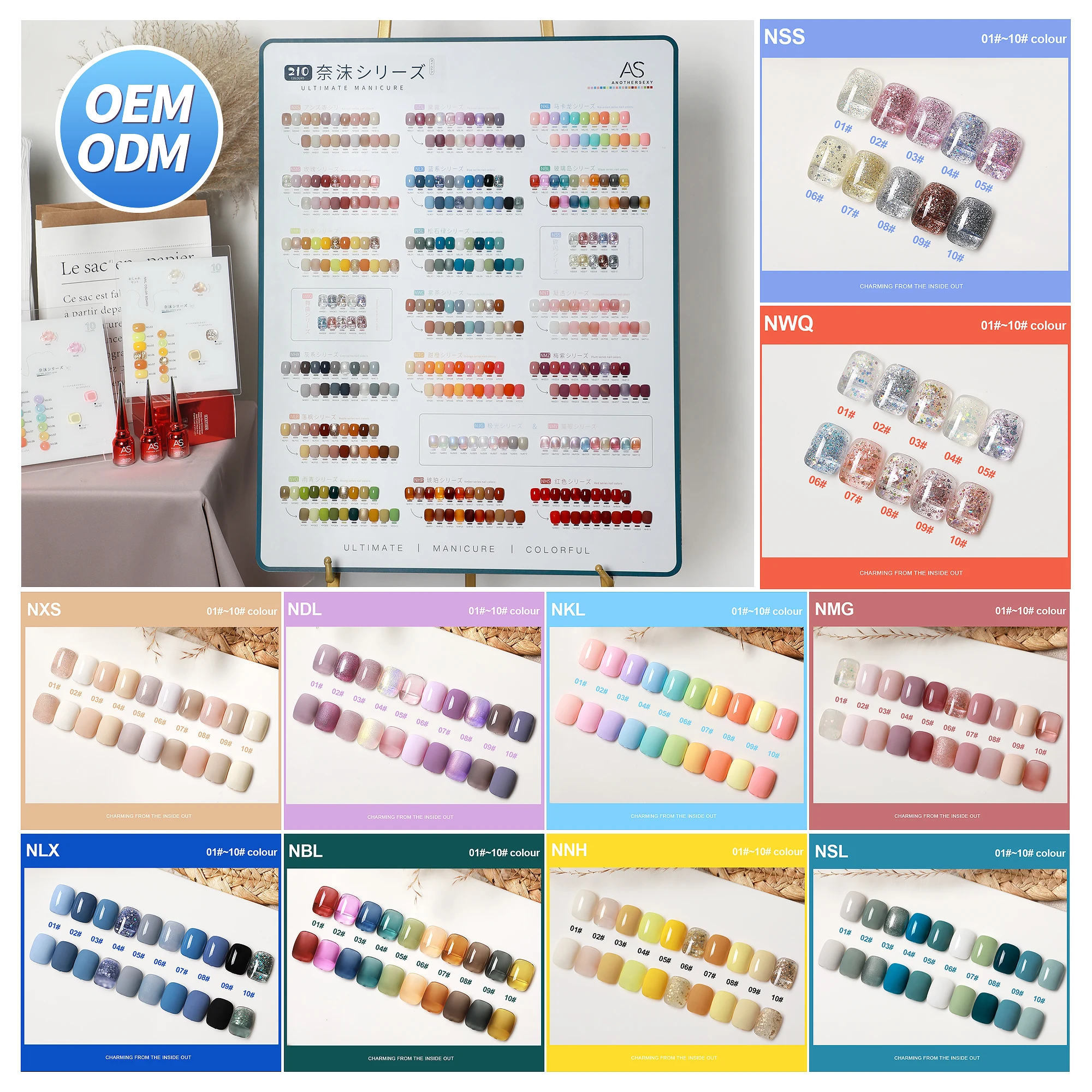 AS 210 Color Series Collection High Quality UV matte OEM ODM Private Label Nail Gel Polish display, 210 colors in choice
AS 210 Color Series Collection High Quality UV matte OEM ODM Private Label Nail Gel Polish display, 210 colors in choice
