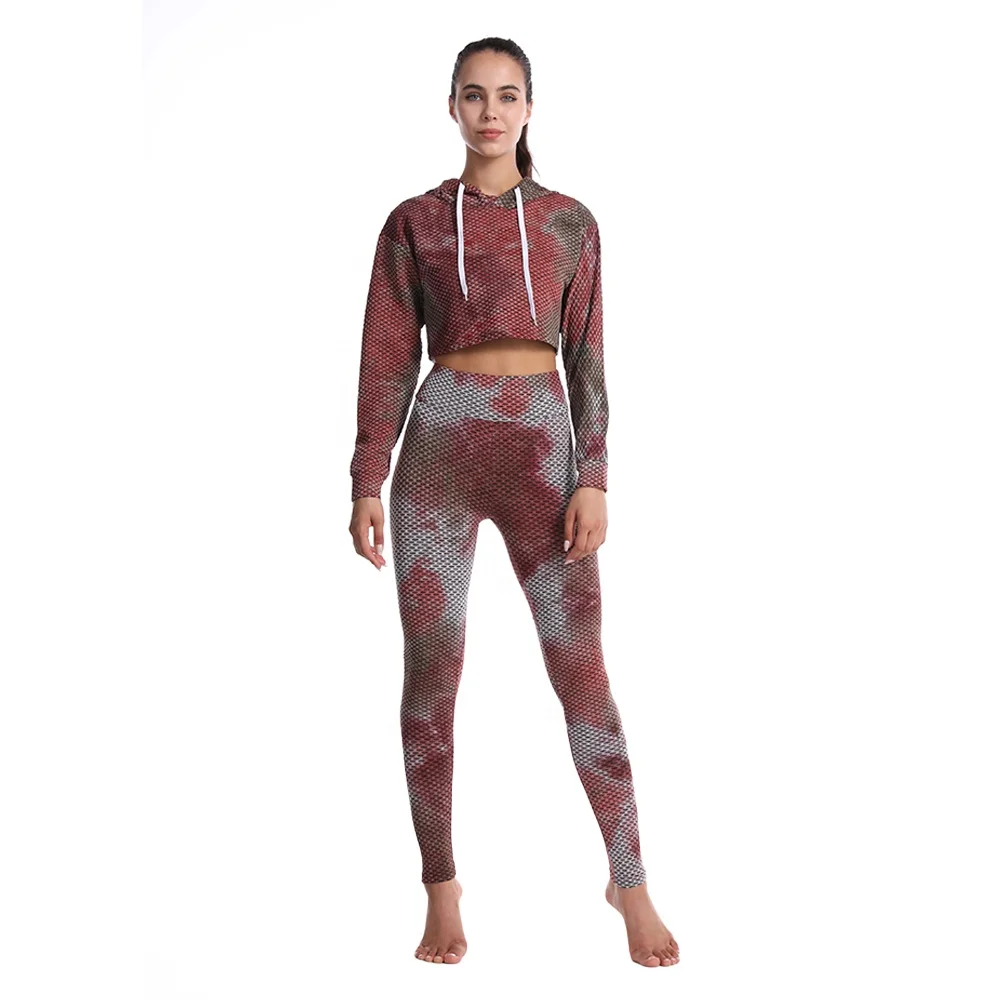 Hip-lifting honeycomb drawstring hoodies leggings crop top two piece pants set fitness jogging set for women, As picture
Hip-lifting honeycomb drawstring hoodies leggings crop top two piece pants set fitness jogging set for women, As picture