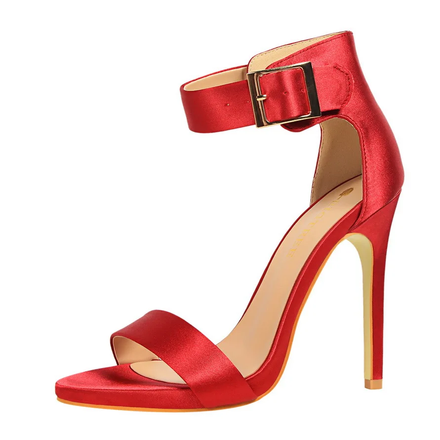Women's Sandals Metal Buckle Belt Women's Satin High Heels For Party, White, red, green, black, hot pink, wine red, purple, silver
Women's Sandals Metal Buckle Belt Women's Satin High Heels For Party, White, red, green, black, hot pink, wine red, purple, silver