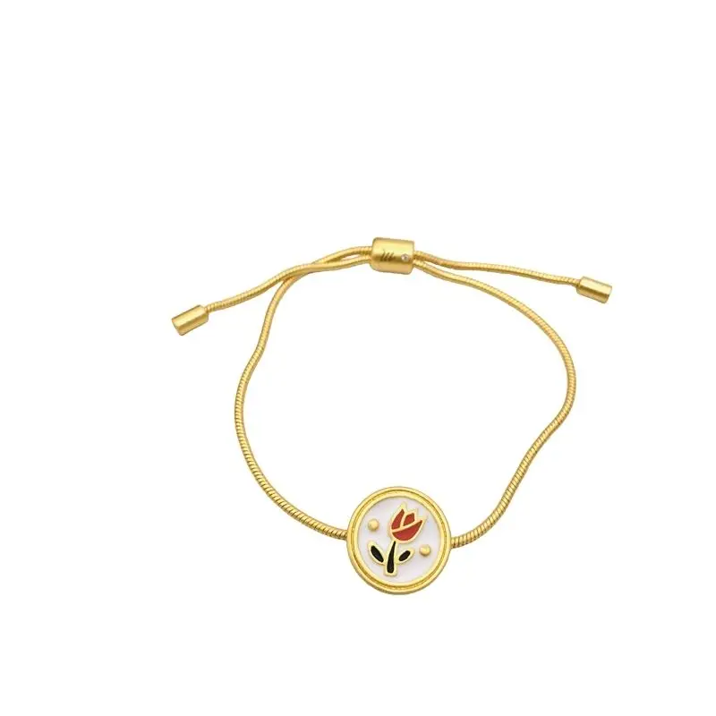 Classic Gold Plated Hand Chain Tulip Medallion Golden Jewelry Adjustable Bracelet For Woman
Classic Gold Plated Hand Chain Tulip Medallion Golden Jewelry Adjustable Bracelet For Woman