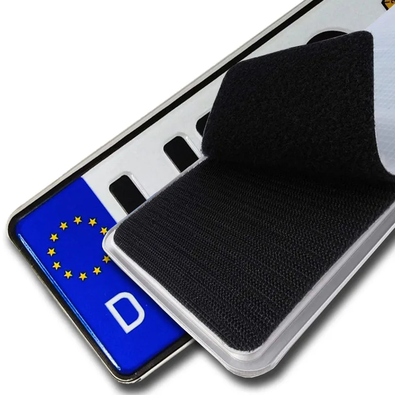 Frameless license plate holder hook loop strapToolless Strong self adhesive Hook and loop pad for car plate, Black/white
Frameless license plate holder hook loop strapToolless Strong self adhesive Hook and loop pad for car plate, Black/white