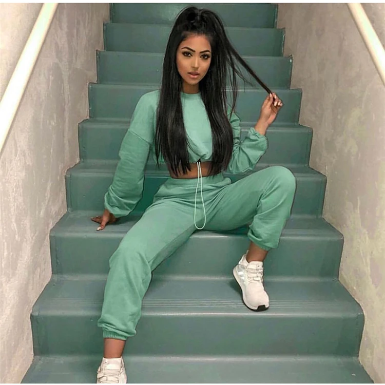 EB-20121537 high quality long sleeve crop top with jogger suit two piece set womens matching tracksuit
EB-20121537 high quality long sleeve crop top with jogger suit two piece set womens matching tracksuit