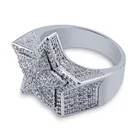 Crystal Fancy Jewelry hip hop Jewelry iced out brass bling ring Cubic Zirconia Iced Out Ring